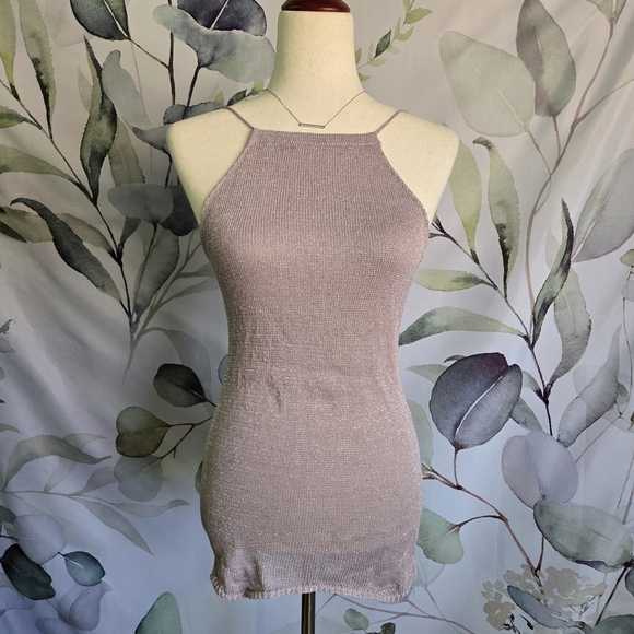 Silver Shimmer Sheer Swim Coverup in Dusty Mauve sz M - Picture 1 of 7